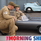 7-year-old Hugo Upward and his father show off their miniature Jaguar E-type at Goodwood. It is all-electric and can hit 35 mph.